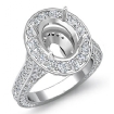 2.1Ct Diamond Engagement Halo Setting Ring Oval Shape Semi Mount 14k White Gold - javda.com 