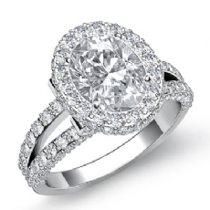 Split-Shank Pave Circa Halo diamond Ring 14k Gold White