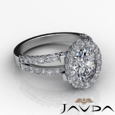 Split-Shank Pave Circa Halo diamond Ring 18k Gold White