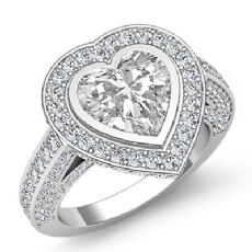 Halo Bezel Setting Sidestone diamond Ring Platinum 950