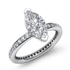 Eternity Classic Sidestone diamond Ring 18k Gold White
