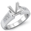 0.6Ct Princess Channel Setting Diamond Engagement Ring Semi Mount Platinum 950