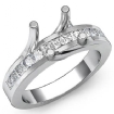0.5Ct Princess Diamond Engagement Ring Channel 18k White Gold Semi Mount - javda.com 