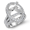 2.15Ct Diamond Vintage Engagement Ring Halo Setting 18k White Gold Oval Semi Mount - javda.com 