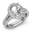1.26Ct Diamond Engagement Ring Oval Shape Semi Mount 18k White Gold Halo Setting - javda.com 
