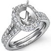 1.32Ct Diamond Engagement Cushion Semi Mount Ring Halo Setting Platinum 950