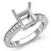 0.25Ct Princess Diamond Engagement Side Stone Ring Setting 18k White Gold - javda.com 