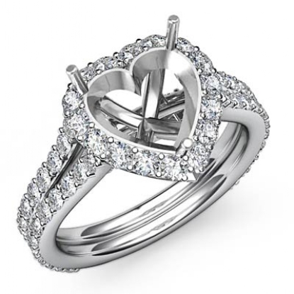 heart diamond ring set