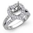 1.55Ct Diamond Engagement Heart Cut Ring Platinum 950 Halo Setting Semi Mount - javda.com 