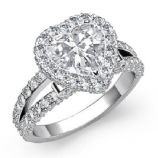 Circa Halo Bezel Split Shank diamond Ring Platinum 950