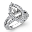 1.58Ct Halo Setting Diamond Engagement Marquise Semi Mount Ring Platinum 950 - javda.com 