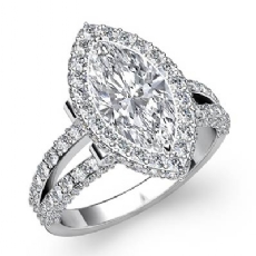 Split Shank Circa Halo diamond Ring 18k Gold White
