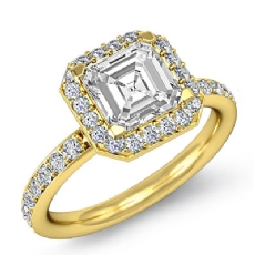 Halo Pave Setting Basket diamond Ring 14k Gold Yellow