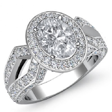Vintage Halo Pave Filigree diamond Ring 18k Gold White