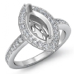 1Ct Halo Setting Diamond Engagement Marquise Shape SemiMount Ring 18k White Gold - javda.com 