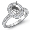 1Ct Diamond Engagement Oval Ring Platinum 950 Halo Pave Setting Semi Mount - javda.com 