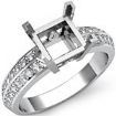 0.3Ct Princess Diamond Engagement Ring Side Stone Setting 14k Gold White Semi Mount