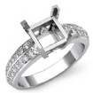 0.3Ct Princess Diamond Engagement Ring Side Stone Platinum 950 Semi Mount - javda.com 