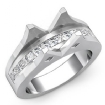 0.85Ct Princess Channel Diamond Engagement Ring 18k White Gold Semi Mount - javda.com 