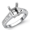 0.85Ct Baguette Channel Diamond Engagement Ring Setting 18k White Gold - javda.com 