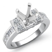 1Ct Diamond Engagement Semi Mount Ring Princess Channel Setting 14k White Gold - javda.com 
