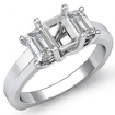 Emerald Diamond 3 Stone Engagement Ring Platinum 950 Semi Mount 0.5Ct - javda.com 