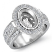1.65Ct Diamond Engagement Halo Pave Setting Ring Oval Semi Mount Platinum 950 - javda.com 