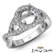 Diamond Engagement Ring Halo Prong Setting Platinum 950 Round Semi Mount 0.9Ct - javda.com 