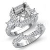 1.5Ct Diamond Engagement 3 Stone Halo Setting Ring Bridal Sets Platinum 950 - javda.com 