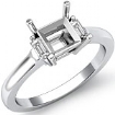 Baguette Princess Three Stone Diamond Engagement Ring Platinum 950 Setting 0.15Ct