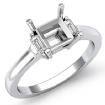 Princess 3 Stone Diamond Engagement Ring Platinum 950 Setting 0.15Ct - javda.com 