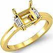 Baguette Princess Three Stone Diamond Engagement Ring 18k Gold Yellow Setting 0.15Ct