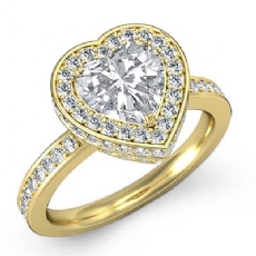Pave Circa Halo Sidestone diamond  14k Gold Yellow