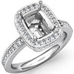 0.84Ct Diamond Engagement Ring Cushion Semi Mount Platinum 950 Halo Setting