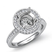 0.8Ct Diamond Engagement Semi Mount Ring Round Halo Pave Setting 18k White Gold - javda.com 