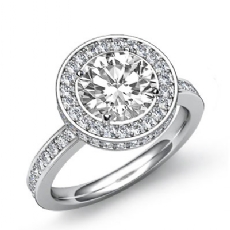 Crown Halo Petite Pave Set diamond Ring Platinum 950