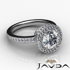 Crown Halo Petite Pave Set diamond Ring 18k Gold White