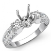 Round Diamond 3 Stone Engagement Ring Bezel Platinum 950 Semi Mount 1.15Ct - javda.com 