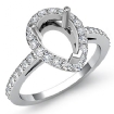 0.45Ct Diamond Engagement Ring Pear Semi Mount Halo Pave Setting Platinum 950 - javda.com 