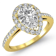 Halo Side-Stone Filigree diamond  14k Gold Yellow