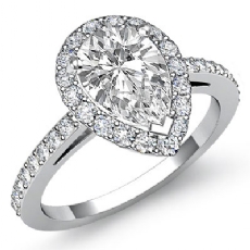 Halo Side-Stone Filigree diamond Ring Platinum 950