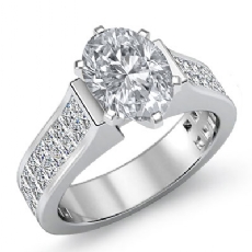 Invisible Shank Sidestone diamond Ring Platinum 950