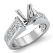 2.25Ct Princess Invisible Set Diamond Engagement Semi Mount Ring 14k White Gold - javda.com 