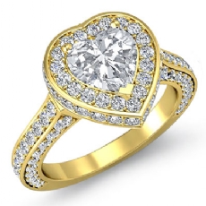 Sidestone Halo Filigree diamond  14k Gold Yellow