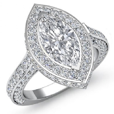 Circa Halo Pave Set Filigree diamond Ring 18k Gold White