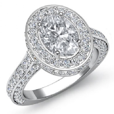 Heirloom Halo Pave Filigree diamond Ring 18k Gold White
