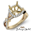 Round Halo U Cut Prong Diamond Engagement Ring Semi Mount 18k Yellow Gold 1Ct - javda.com 