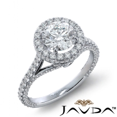 Circa Halo Pave Bridge Accent diamond Ring 18k Gold White
