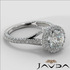 Circa Halo Pave Bridge Accent diamond Ring 18k Gold White