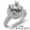 Halo Pave Set Diamond Engagement Round Semi Mount 18k White Gold Ring 1.75Ct - javda.com 